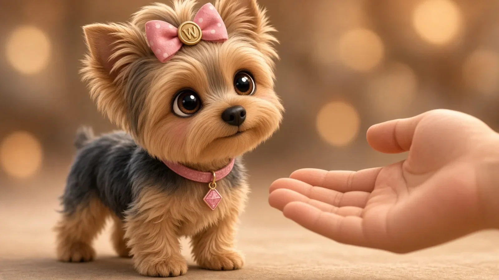 Wendi tilting her head toward an offered hand