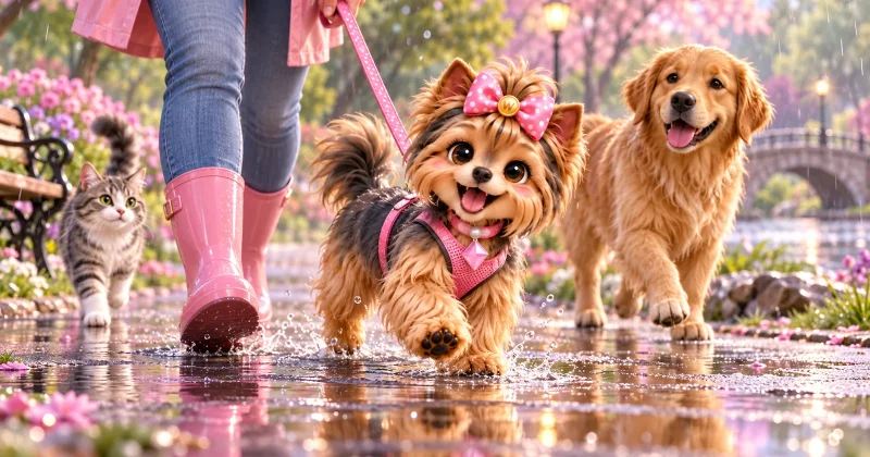 雨の日の犬の散歩：引っ張らずに、気持ちよく出かける工夫