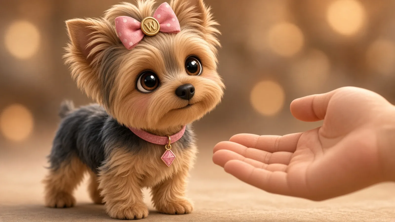 Wendi tilting her head toward an offered hand